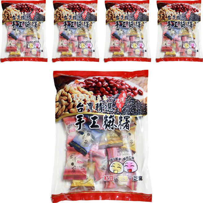 Chiao-E 巧益 綜合麻糬 紅豆 + 花生 + 芝麻 全素, 270g, 5袋