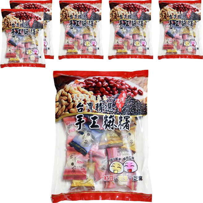 Chiao-E 巧益 綜合麻糬 紅豆 + 花生 + 芝麻 全素, 270g, 6袋