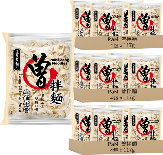 PaMi 曾拌麵 麻油椒香 117g, 12包