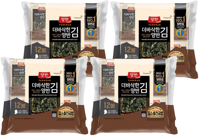 Dongwon 東遠 Yangban 兩班 更酥脆的海苔, 60g, 4個