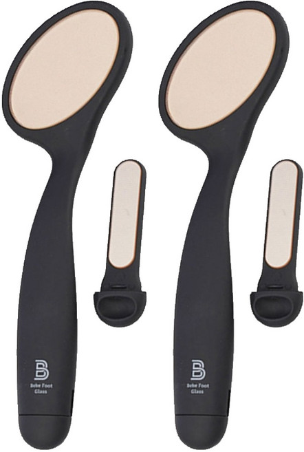 Bebe Foot Glass 第7季 雙面足部去角質亮甲器 黑色, 1入, 2個