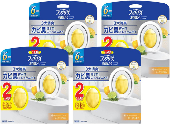 febreze 風倍清 日本原裝進口 廁所消臭芳香劑2件組, 4套, 14ml, 清新柑橘香