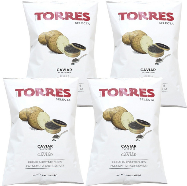 TORRES 魚子醬洋芋片, 125g, 4包