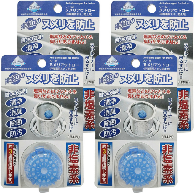 不動化學 排水孔用消臭除菌清潔錠, 15g, 4個