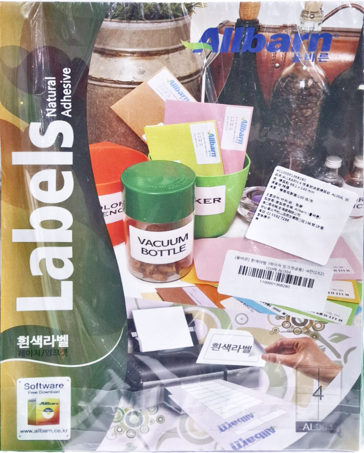 ALLBARN LABEL 雷射噴墨共用白色標籤紙 AL004, 4格, 100張