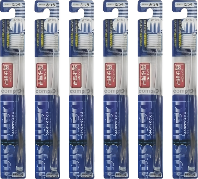 日本稻田齒 0.02尖端超極細毛牙刷 小型 硬度普通 顏色隨機, 1入, 6支