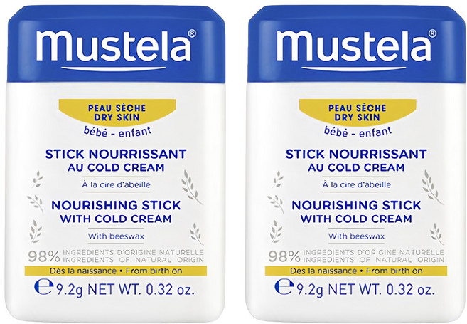 mustela 慕之恬廊 慕之幼高效唇頰雙護膏 9.2g 通用版 寶寶唇部臉頰保濕滋潤 舒緩乾燥敏感肌膚, 2個