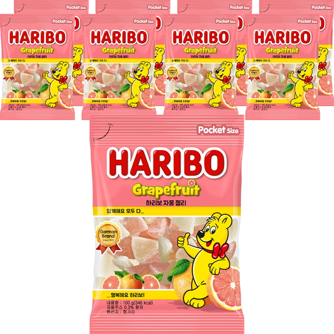 HARIBO 葡萄柚軟糖, 100g, 9個