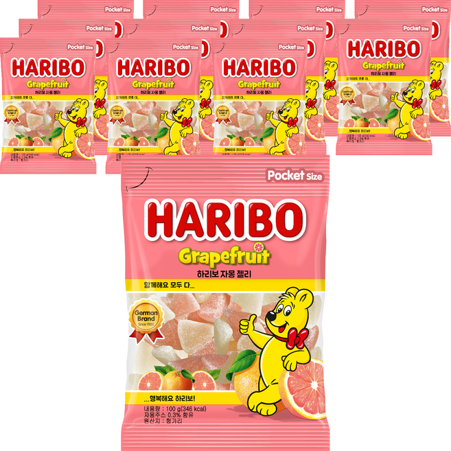 HARIBO 葡萄柚軟糖, 100g, 12個
