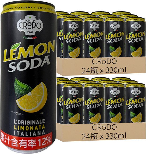 CRoDO 檸檬氣泡飲, 330ml, 48罐