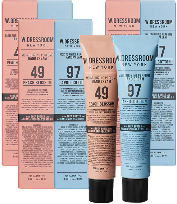 W.DRESSROOM 多麗絲 香氛護手霜 50ml 套組 49 蜜桃 + 97 四月棉, 3組