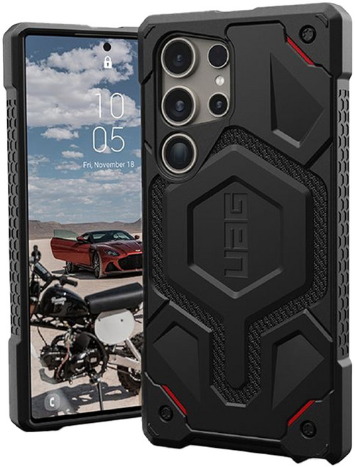 UAG 頂級特仕版 三星 S24Ultra 手機保護殼 耐衝擊 軍用黑 不含MagSafe 纖維材質 強化鏡頭孔位 蜂巢式結構 輕量化材質 碳酸酯/熱塑性聚氨酯/防彈纖維/金屬合金