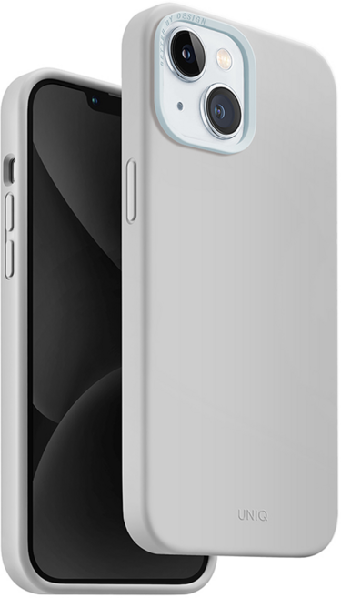 UNIQ LinoHue 手機 液態矽膠 手機殼 iPhone 15 磁吸 防摔 淺灰色 1個