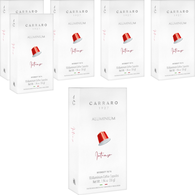 CARRARO 香濃義式 INTENSO 咖啡膠囊 適用Nespresso Original 膠囊咖啡機, 6個, 5.5g, 10個裝