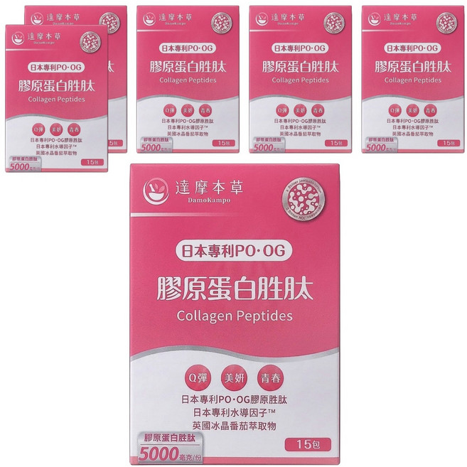 達摩本草 日本膠原蛋白胜肽珍珠粉, 6g, 15包, 6盒