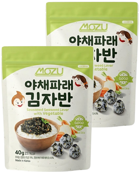 MOZU 蔬菜海苔酥, 2包, 40g