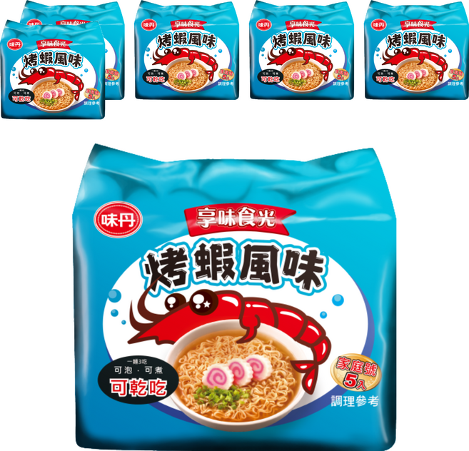 味丹 享味食光 烤蝦風味麵 70g, 30包