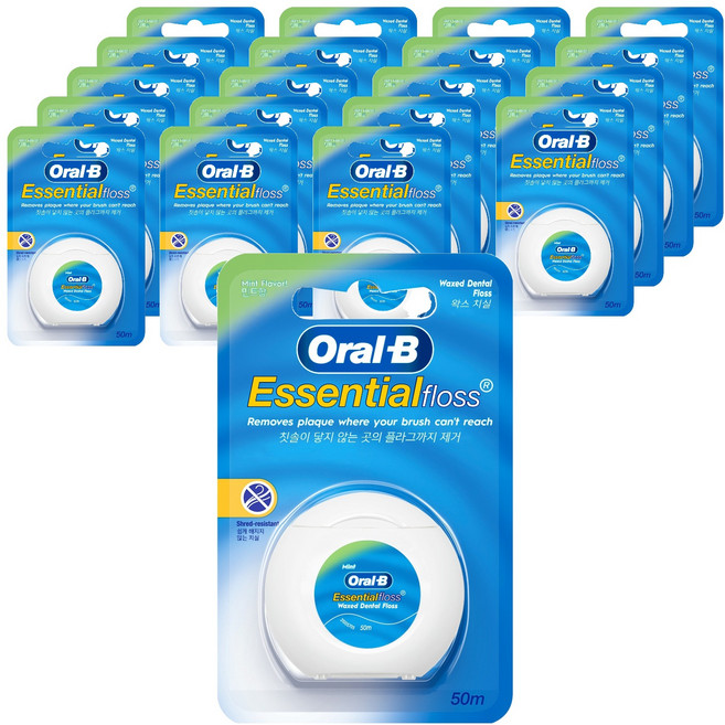 Oral-B 歐樂B 含蠟牙線 薄荷味, 50m, 1入, 20個