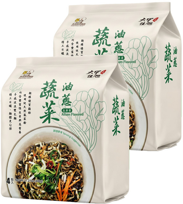大甲佳旭 大甲乾麵 蔬菜油蔥拌麵 五辛素 122g, 8包
