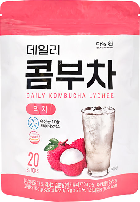 Danongwon 乳酸菌康普茶 荔枝, 5g, 20條, 1袋