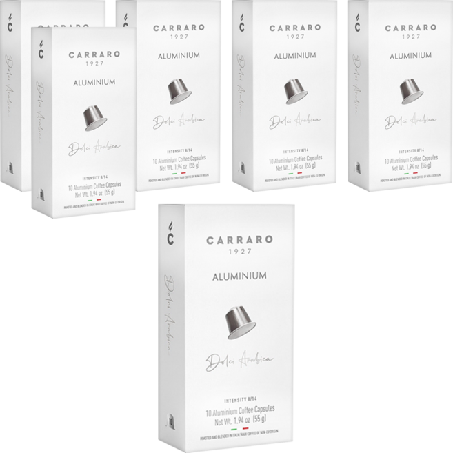 CARRARO 阿拉比卡 DOLCI ARABICA 咖啡膠囊 適用Nespresso Original 膠囊咖啡機, 5.5g, 10個, 6盒