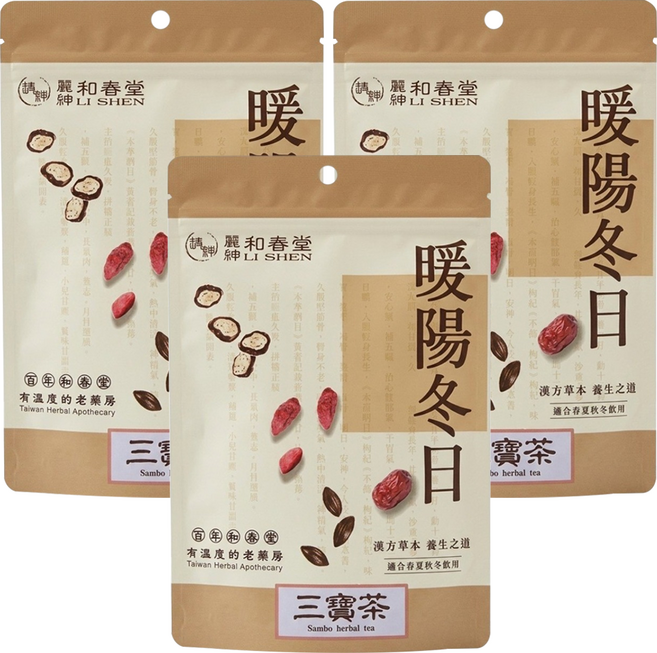 麗紳和春堂 三寶茶, 10包, 6g, 3袋
