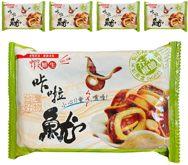 蝦鮮生 卡啦魷魚 芥末椒鹽, 5包, 25g