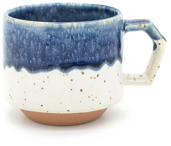 CHIPS mug. 美濃燒 咖啡杯, 藍色 + 白色, 1個