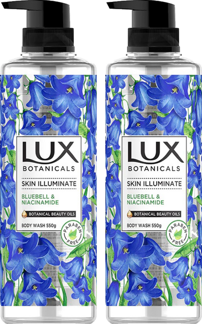 LUX 麗仕 台灣公司貨 水嫩透亮香水沐浴露 藍風鈴, 550g, 2瓶