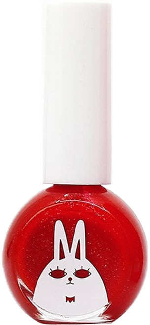 recipebox 韓兔 可撕式水性兒童指甲油 10ml, 紅寶石, 1瓶