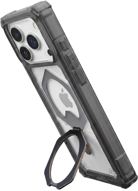 UAG iPhone 18/17 Pro Max 磁吸耐衝擊支架經典保護殼-透灰(鈦灰圈)