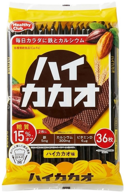 Healthy Club 威化餅乾 濃可可風味 36包, 252g, 1袋