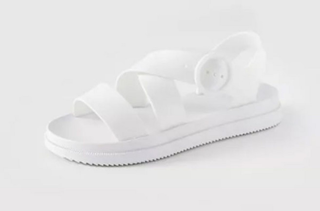 ChakanShoes 女款輕量橡膠平底涼鞋 SDACR2d114, 235mm, 白色