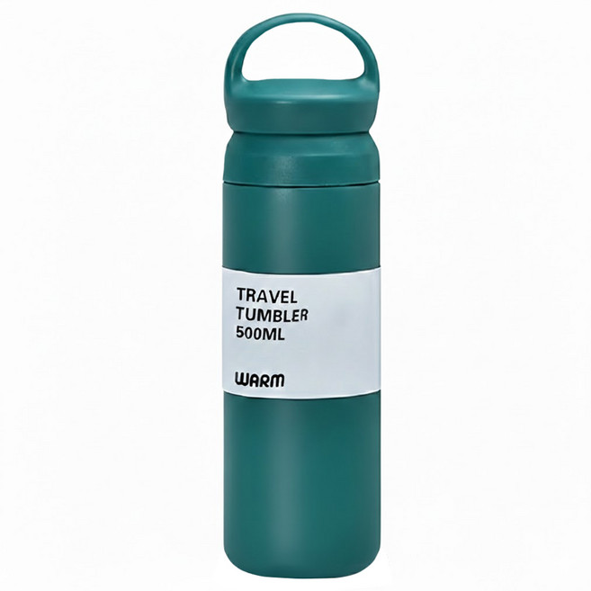 素色不銹鋼提把蓋保溫杯 TRAVEL TUMBLER, 藍色, 500ml, 1個
