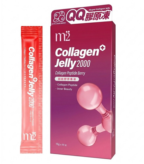 m2 美度 超能QQ果凍 膠原蛋白 莓果口味 10包, 150g, 1盒