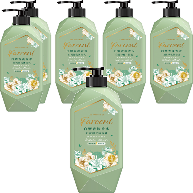 Farcent 花仙子 白泥淨化沐浴乳 白麝香, 1kg, 6瓶