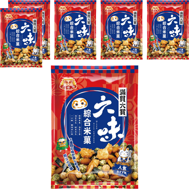 大嘟嘟 六味綜合米菓, 6個, 144g