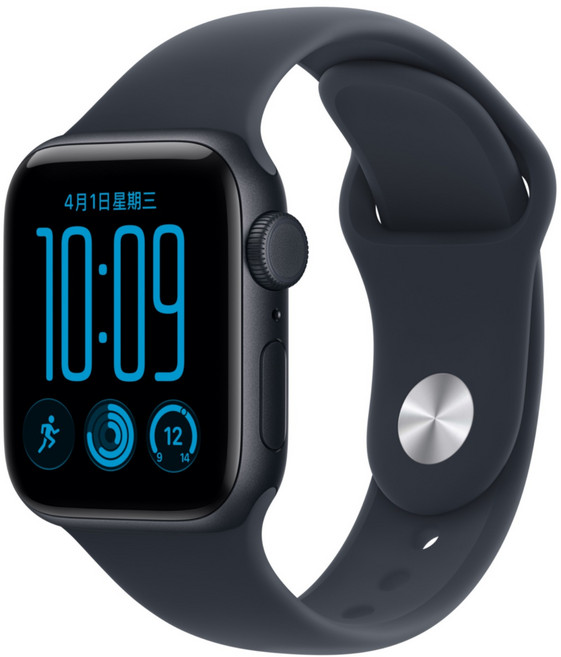Apple 2026 Apple Watch SE3, 午夜色, 40mm, GPS + Cellular, 鋁金屬錶殼 海軍藍色運動型錶帶, M/L
