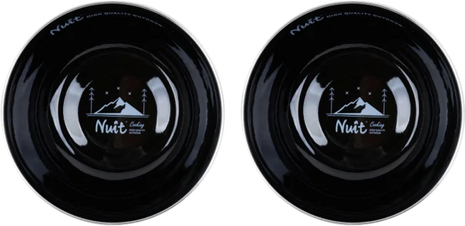 Nuit 努特 主廚系列琺瑯碗2件組 NTD52BK 14cm 600ml, 黑色, 1組