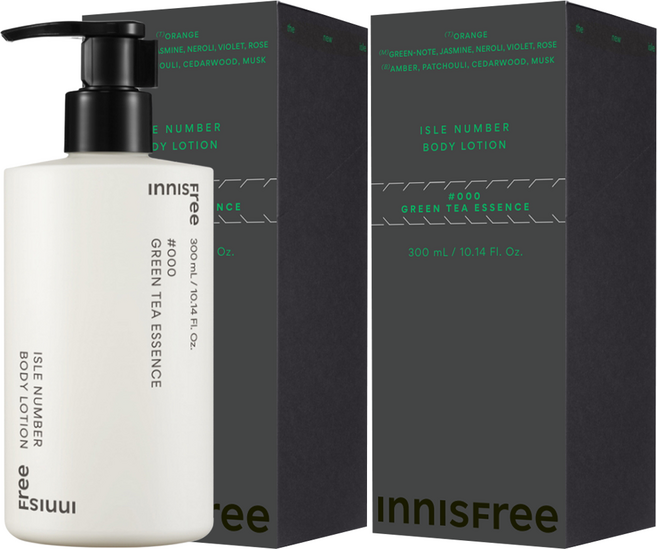 INNISFREE Isle Number身體乳 綠茶水潤精華款, 300ml, 2瓶