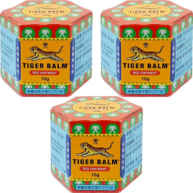 TIGER BALM 虎標 萬金油 紅, 1入, 3罐