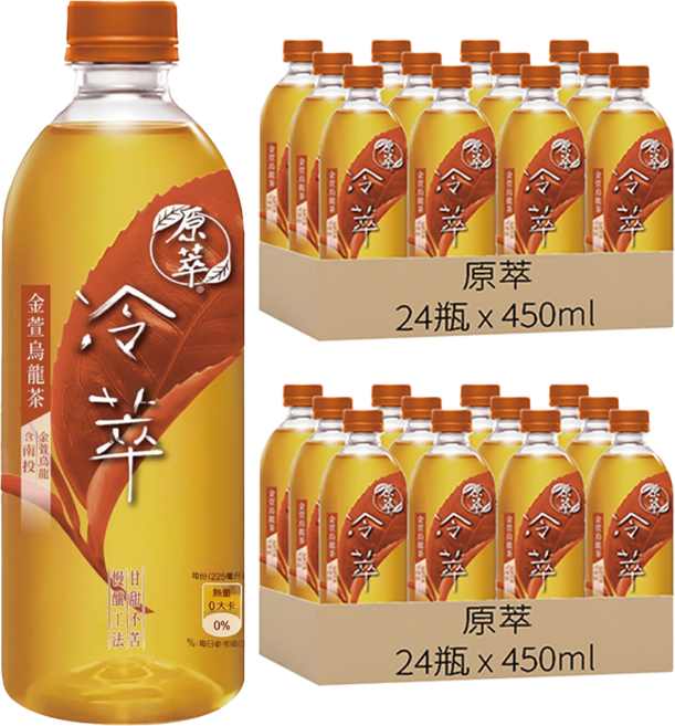 原萃 冷萃 金萱烏龍茶, 450ml, 48瓶