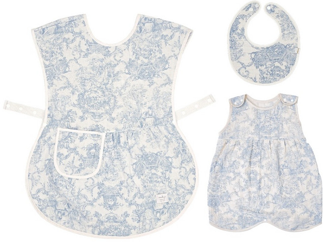 EmonG Toile de Jouy 媽媽圍兜 + 睡眠背心 + 圍兜 懷孕生產禮盒組