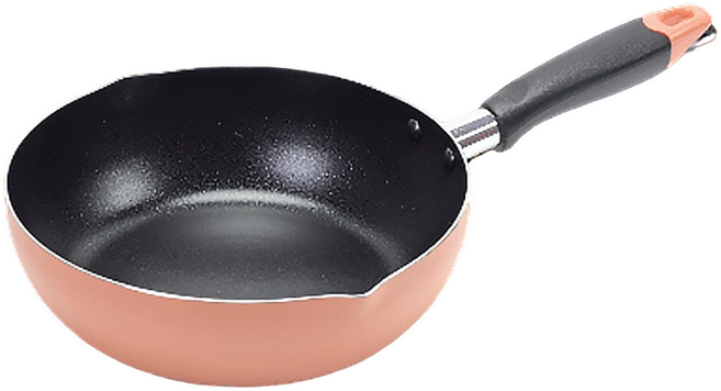 PEARL LIFE 珍珠金屬 IH適用 氟塗層煎鍋 HC-68 橘色, 22cm, 1個