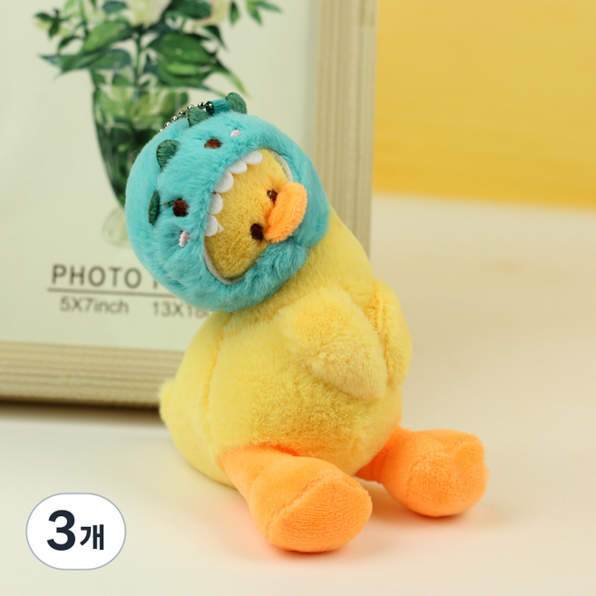 soonZAM 可愛翹翹頭小鴨鑰匙圈, 13cm, 3個, 薄荷綠