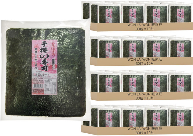 WON LAI WON 旺來旺 手捲海苔 10片, 35g, 120包