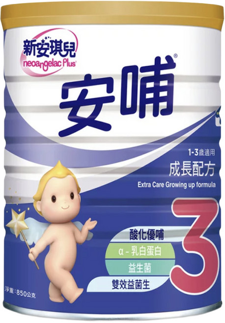 neoangelac Plus 新安琪兒 安哺嬰兒成長配方奶粉 1~3歲, 850g, 1罐, 1罐