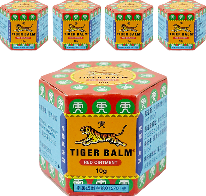 TIGER BALM 虎標 萬金油 紅, 1入, 5罐