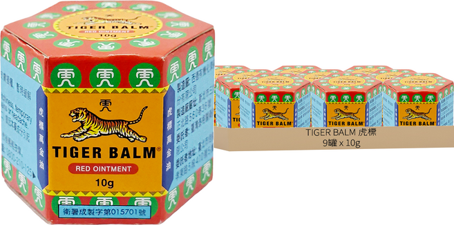 TIGER BALM 虎標 萬金油 紅, 1入, 9罐