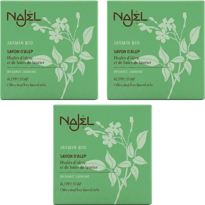 敘利亞NAJEL 娜爵 台灣公司貨 阿勒坡手工古皂 茉莉花香, 100g, 3盒